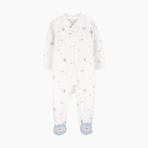 Carter's 2-Way Zip Cotton Sleep & Play Pajamas - Ivory, Newborn