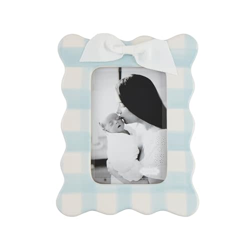 Mud Pie Vertical Blue Bow Frame; 7" x 7"
