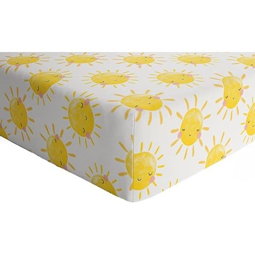 Little Sleepies Fitted Crib Sheet - Buttery Soft Viscose Derived from Bamboo Crib Sheets, Toddler Bed Sheet, Standard Crib Mattress Sheet, Super Stretchy, Fully Elasticized, Sunshine