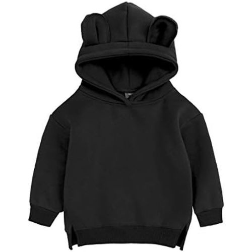 Baby Unisex Cotton Solid Hoodies, Toddler Sweatshirt Kids Cute Ear Hoody Tops Pullover Fall Winter Clothes