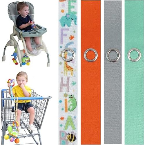 Toy Saver Strap Holder Leash Secure Accessories ABC/Gray/Green/Orange - 4pc