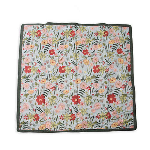 Little Unicorn 60-Inch Square Primrose Outdoor Blanket in Teal/Red