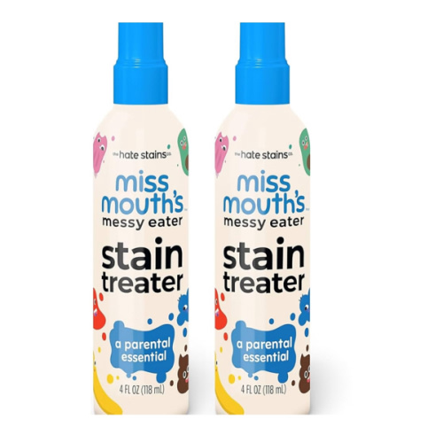 Miss Mouth's Messy Eater Stain Treater Spray - 4oz 2 Pack Stain Remover - Newborn & Baby Essentials - No Dry Cleaning Food, Grease, Coffee Off Laundry, Underwear, Fabric