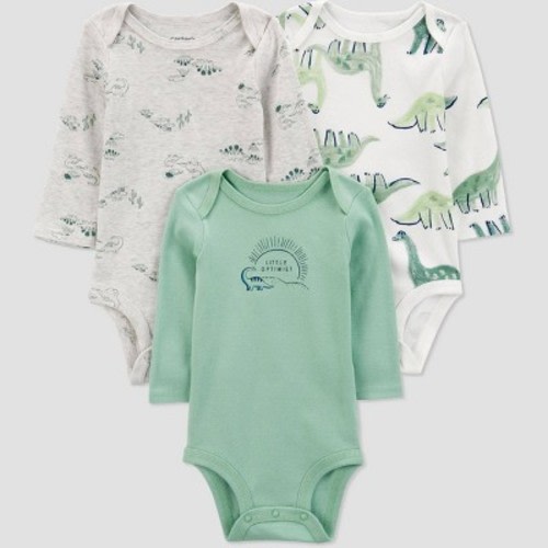 Carter's Just One You® Baby Boys' 3pk Long Sleeve Bodysuit - Green 6M