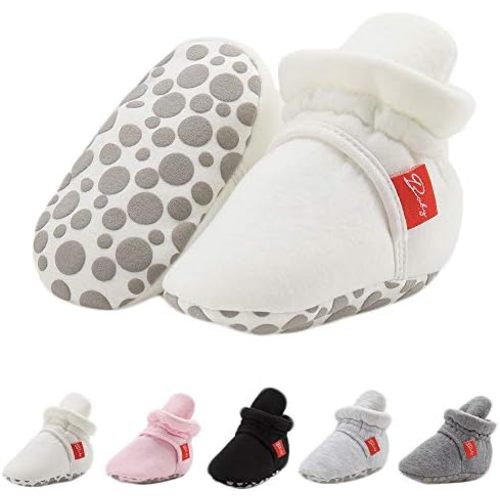 Baby Boys Girls Booties Non Skid Soft Sock Cotton Boots Infant Slippers Newborn First Walker Warm Crib Shoes