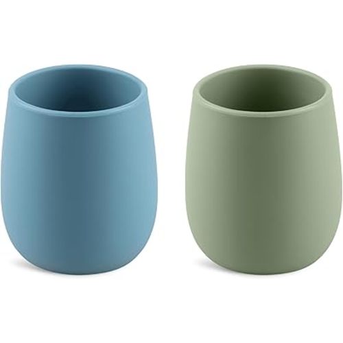 Silicone Tiny Open Cups, Training Cups for Baby Led Weaning (Ether/Sage)