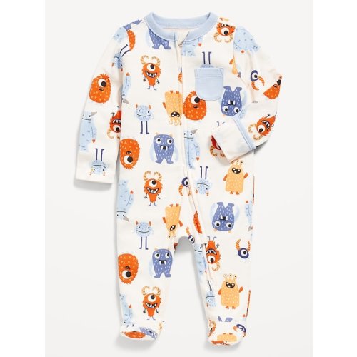 2-Way-Zip Sleep & Play Ruffle-Trim Footed One-Piece for Baby | Old Navy