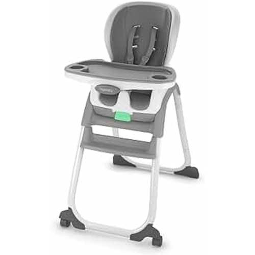 Ingenuity Full Course SmartClean 6-in-1 High Chair – SmartClean EVA Foam, 5 Point Safety Harness, 2 Dishwasher Safe Trays – Slate