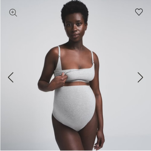 COTTON JERSEY MATERNITY NURSING SCOOP BRALETTE | LIGHT HEATHER GREY
