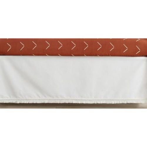 Sweet Jojo Designs Boy or Girl Gender Neutral Unisex Baby Crib Bed Skirt Diamond Tuft Collection Solid Off White