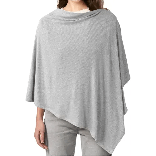 Konssy Knit Nursing Cover for Breastfeeding, 360° Full Privacy Breathable Breastfeeding Cover, Multi-use Carseat Canopy(Grey)