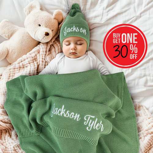 Baby Blanket, Baby gift, Baby Shower Gift, Embroidered Name Knit Blanket, Newborn Baby Gift, Custom Name Blanket, Personalized Baby Blanket