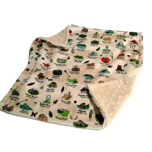 Travel Baby Gift, National Parks Baby Blanket, Custom Made, Personalized State Parks Adult Blanket, Regional Landscapes Security Blanket