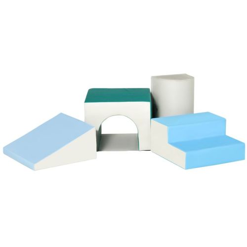 Qaba Foam Play Set For Toddlers And Children, Easy-to-clean 4 Piece Soft & Safe Kids Climbing Set For Crawling Or Sliding, Contemporary