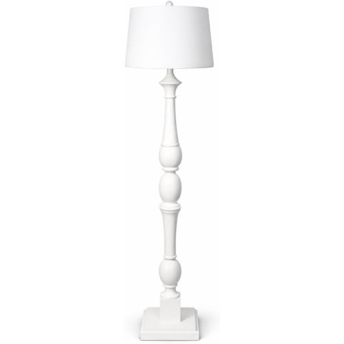Decor Therapy Crossmill Resin Baluster Floor Lamp, Satin White