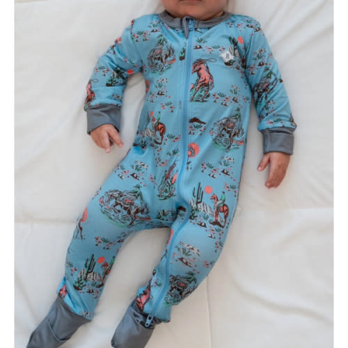 Baby Zip Up - Cowboy Up - Blue – BURLEBO