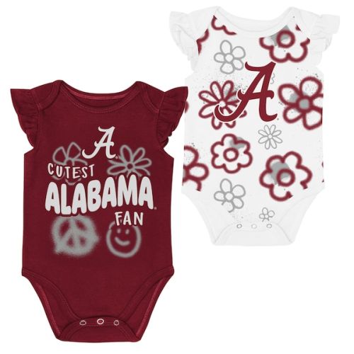 Alabama Crimson Tide Outerstuff Girl's Newborn and Infant Little Sunshine Two-Piece Bodysuit Set - Crimson/White