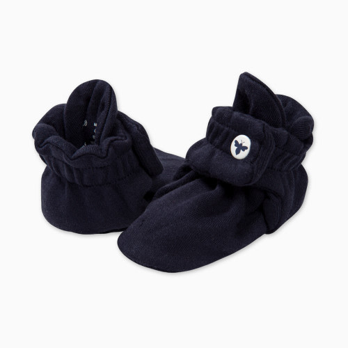 Burt's Bees Baby Organic Cotton Booties - Midnight Blue, 0-3 M