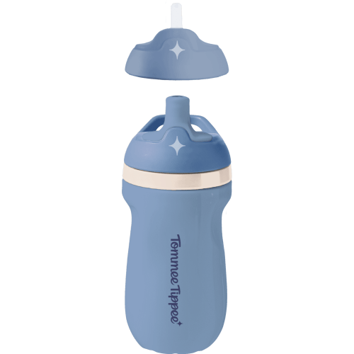 Tommee Tippee Insulated Non-Spill Multi-Lid Straw and Sippy Cup, 9oz, 12+ Months, 1 Pack, Sporty Carry Handle
