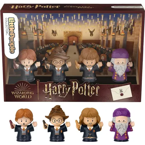 Little People Collector Harry Potter and The Sorcerer’s Stone Movie Special Edition Set for Adults & Fans, 4 Figures in Display Package