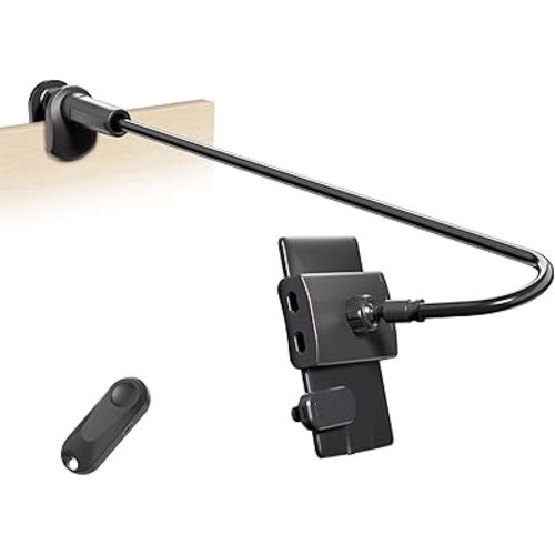 Gooseneck Tablet Holder for Kindle Reading in Bed with Page Turner Remote, Hands Free Desk Bedside Lazy Arm Stand for Kindle Accessories, Gifts for Readers