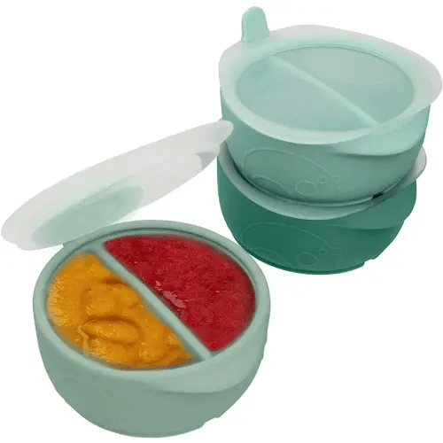 b.box Fill+Freeze (3-Pack) | Baby Food Containers | Food Grade Silicone: Freezer Safe, Microwave Safe, Dishwasher Safe | Use Alone or with Fill+Feed | 85mL (2.9oz or ⅓ Cup Capacity) Per Container
