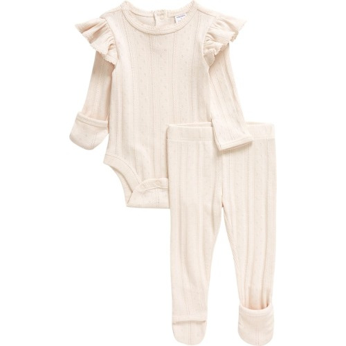 Baby Bodysuit & Footed Pants Set, Newborn, Pink Morganite