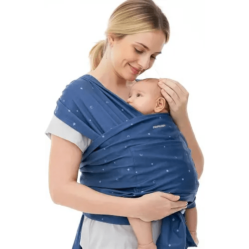 Momcozy Baby Wrap Carrier, Ergonomic Infant Slings for Newborn to Toddler 8-35 lbs, Adjustable Baby Wrap for Adult Fits Sizes XXS-XXL, Easy to Wear Baby Carriers, Starry Sky