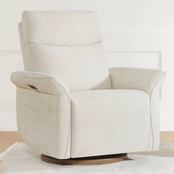 Vinca Power Swivel Nursery Glider Recliner with Power Lumbar & Headrest