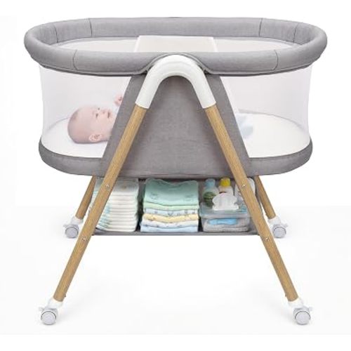Uuoeebb Baby Bassinet, Upgrade Breathable Mesh Bedside Bassinet for Baby