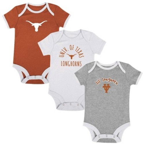 NCAA Texas Longhorns Infant Boys' Short Sleeve 3pk Bodysuit Set, Size: 0-3M