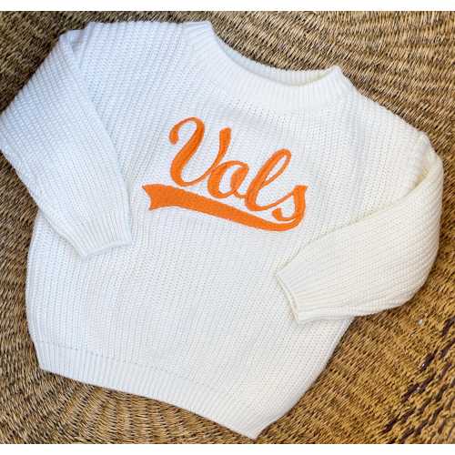 Baby/Toddler UT Vols Embroidered Sweater - Kids Customized Sports Sweaters - University of Tennessee Volunteers Childrens Gameday Outfit