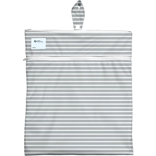 Green Sprouts Eco Wet & Dry Bag, STANDARD 100 by OEKO-TEX® Certified, No AZO Dyes, Gray - Stripe