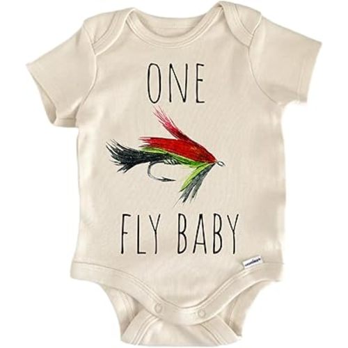 Fly Fishing Fisherman Fish Baby Bodysuit – Funny Infant Outfit, Unisex Cotton Baby Clothes, Short Sleeve Bodysuit