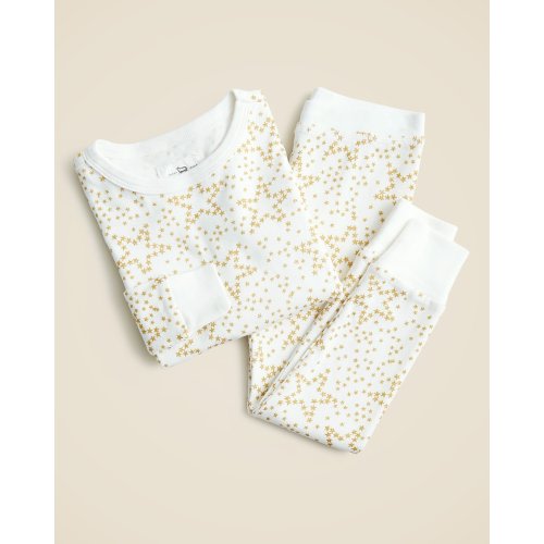J.Crew: Girls' Long-sleeve Printed Sleep Set For Girls, Ivory Gold - size 2