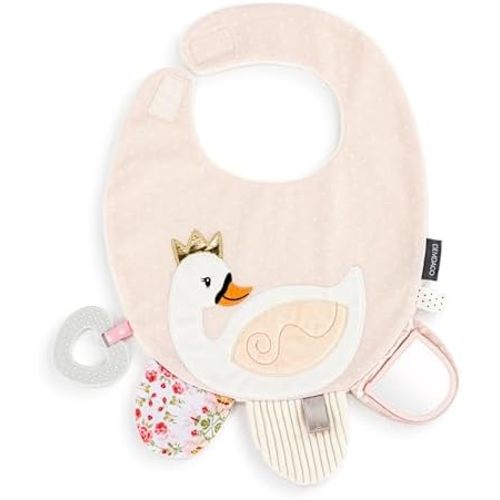 DEMDACO Mommy & Me 11.5 x 10 Inch Textured Fabric, Tactile, Teething Ring, Feeding, Activity Bib