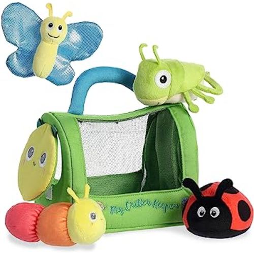Aurora® Engaging Baby Talk™ My Critter Keeper™ Baby Stuffed Animal - Sensory Delight - Interactive Learning - Multicolor 8 Inches
