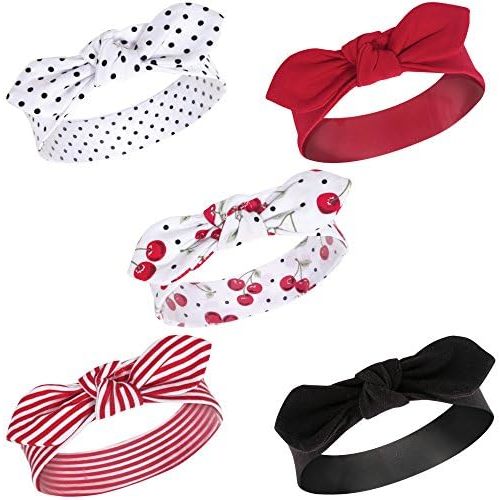 Hudson Baby Cotton and Synthetic Headbands, Size 0-24 Months