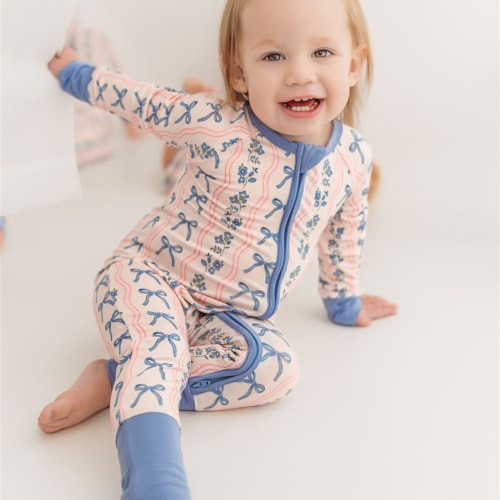 Amelia Bow Zipper Romper – In my Jammers