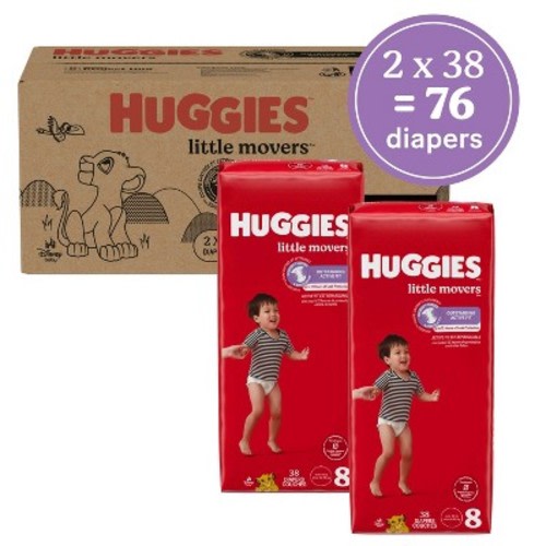Huggies Little Movers Baby Disposable Diapers - Size 8 - 76ct