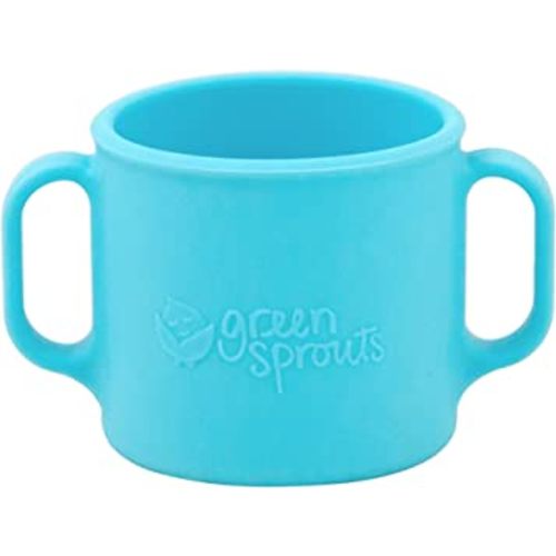 green sprouts Learning Cup | Silicone helps avoid harmful chemicals | Helps toddler develop independent drinking skills, 2 easy-grip handles, Heat-Resistant, Dishwasher Safe