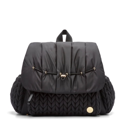 Levy Stylish Diaper Backpack - Black Herringbone