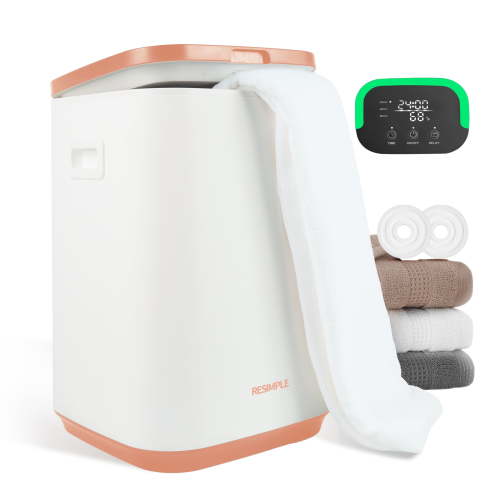 Luxurious Large Towel Warmer Bucket, Efficient and Fashionable, Intelligent Timed Heating, Automatic Shutdown, LED Display, 23L, Suitable for Spas, Bathrooms, Gyms, Hotels, Orange