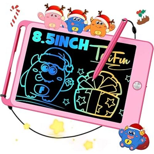 TEKFUN Kids Toys for 3+ Years Old Boys Girls Toddler, 8.5inch LCD Writing Tablet Erasable Drawing Tablet Writing Pads, Kids Travel Learning Toys Boys Girls Birthday Gifts Age 3 4 5 6 7 (Pink)