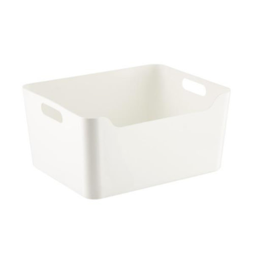 Plastic Storage Bins with Handles (large, white) | The Container Store