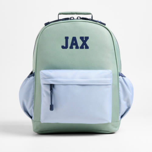 Dreamer Colorblock Green and Blue Medium Kids Backpack with Side Pockets