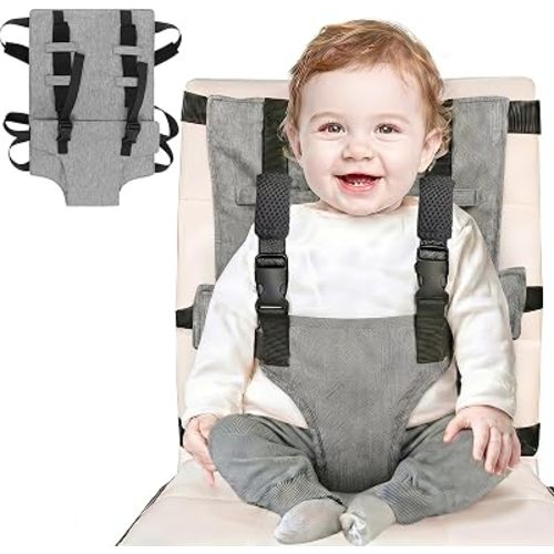 Baby Harness Seat for High Chair, Portable Feeding Seat Belt with Strap Toddler Safety Seat Belt Foldable Baby Booster Harness Belt for Restaurant Shopping Cart Travel