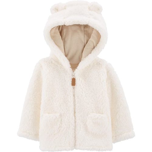 Carter's Baby Girls' Hooded Jacket - 9 Months - Oatmeal Sherpa