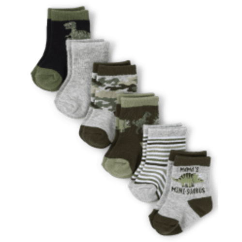 Baby Boys Dino Midi Socks 6-Pack