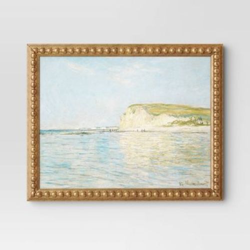 16" X 20" Silent Still Framed Wall Cotton Canvas Board - Threshold™: Polystyrene Gold Frame, Horizontal Landscape